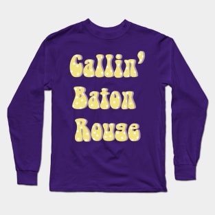 Callin' Baton Rouge Retro Yellow Stars Long Sleeve T-Shirt